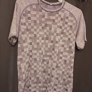 LULULEMON Metal Vent Tech T Shirt Checkered Size L